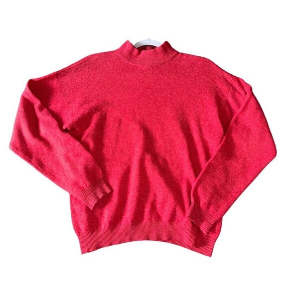 Red 100% Cashmere Turtleneck Vintage Women's Long Sleeve Sweater Size Small - Picture 1 of 11